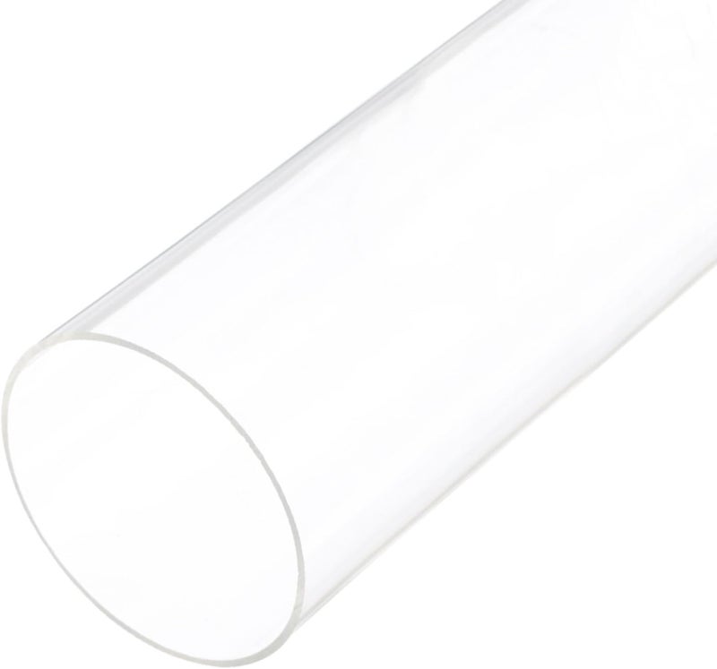 Rebower 8" Clear Plastic Rigid Pipe 76mm ID x 80mm OD (3" ID x 3.125" OD) Acrylic Round Polycarbonate Tubing, [for Plumbing, Hydraulics, Aquarium] - Image 1